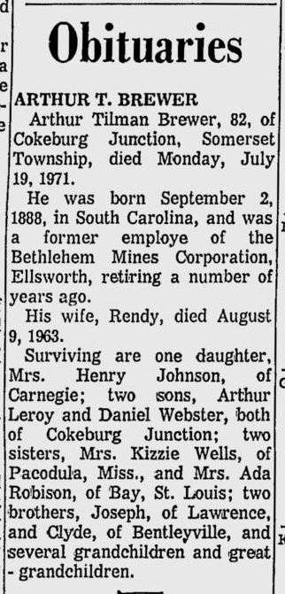 ARthur T. Brewer obit